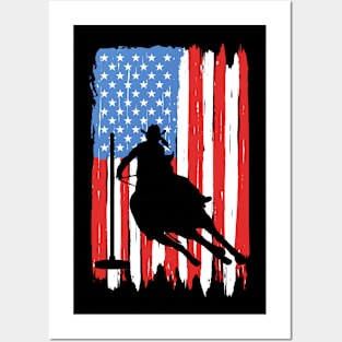 American Flag Pole Bending Graphic Posters and Art